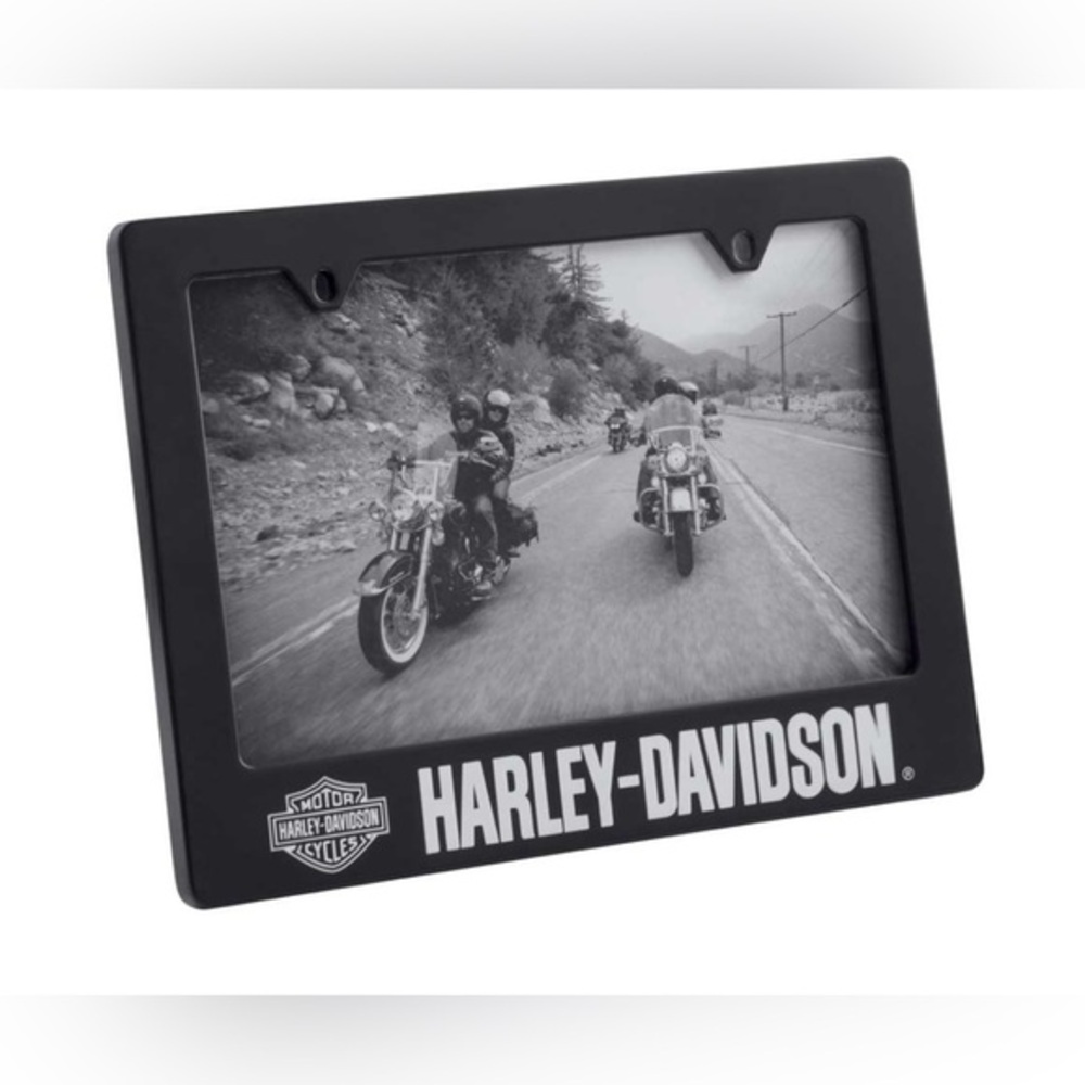 Harley-Davidson License Plate 4 x 6 Black Photo‎ Frame Laser-Etched NEW